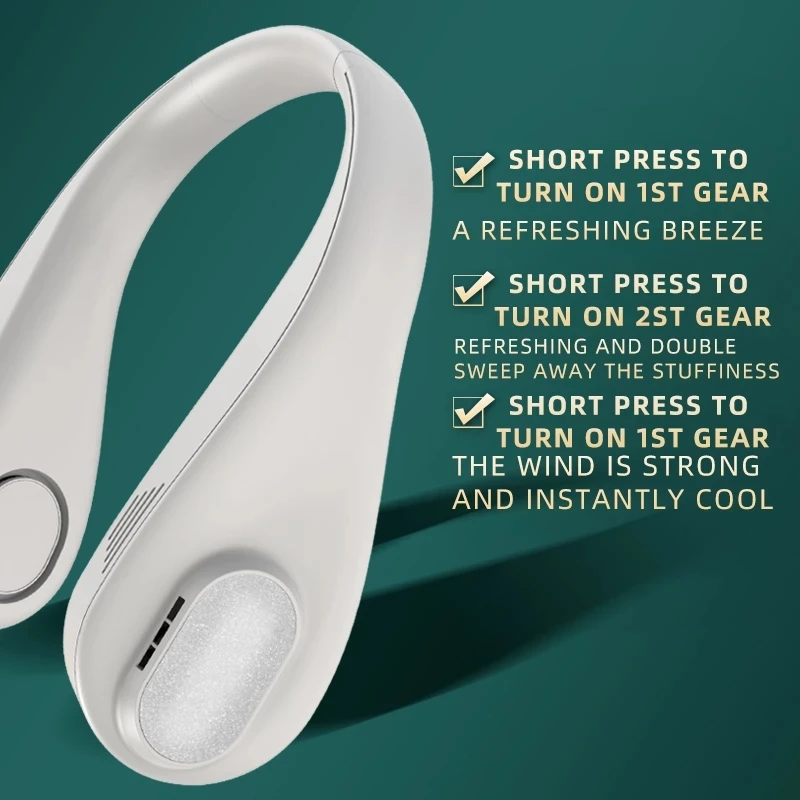 

Xiaomi Summer Mini Neck Fan Portable Bladeless Fan USB Mute Sports Fans Leafless Fans Air Cooler Cooling Wearable Neckband Fan