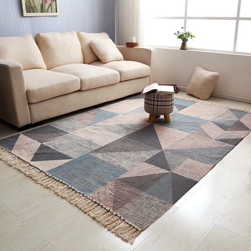 Morocco Hand Woven Living Room Carpet Geometric Blanket Home Bedroom Area Rugs Floor Sofa Coffee Table Mat Ins Nordic Carpet