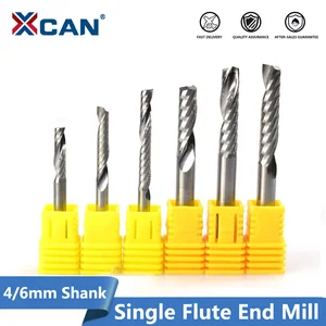 1 шт. спиральная Концевая фреза XCAN с одной канавкой, карбидный Фрезерный резак, фреза с ЧПУ, концевые фрезы с прямым хвостовиком, резаки для дерева
