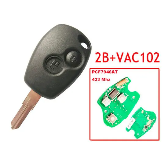 XNRKEY 2-кнопочный дистанционный ключ с чипом Pcf7946 круглая кнопка лезвием VAC102 для