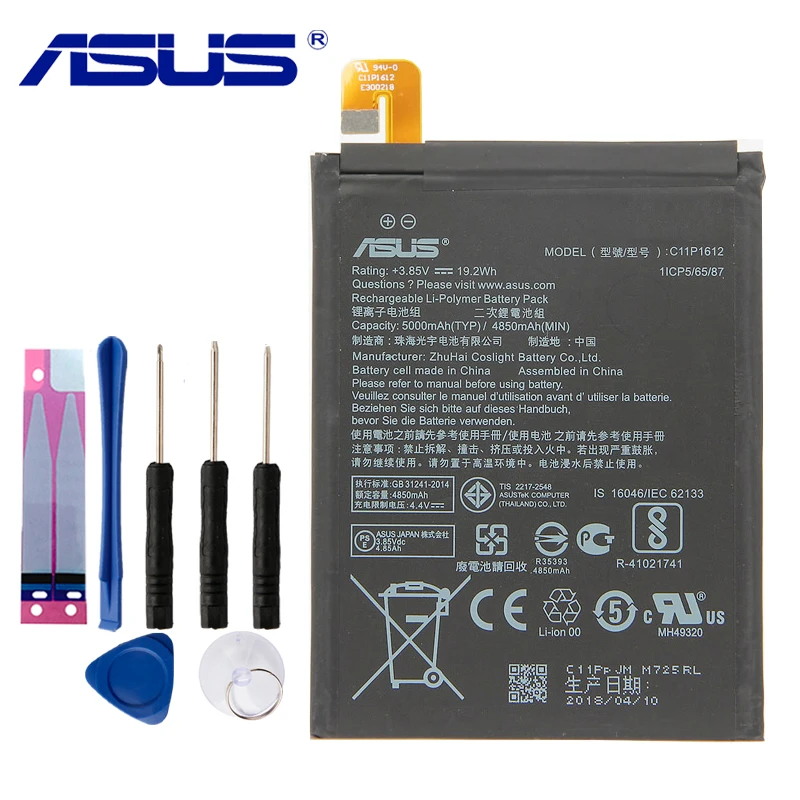 Оригинальный аккумулятор Asus ZenFone 3 для телефона ASUS ZE553KL Dual Z01HDA SIM LTE Zoom S C11P1612 5000 мАч|Аккумуляторы мобильных