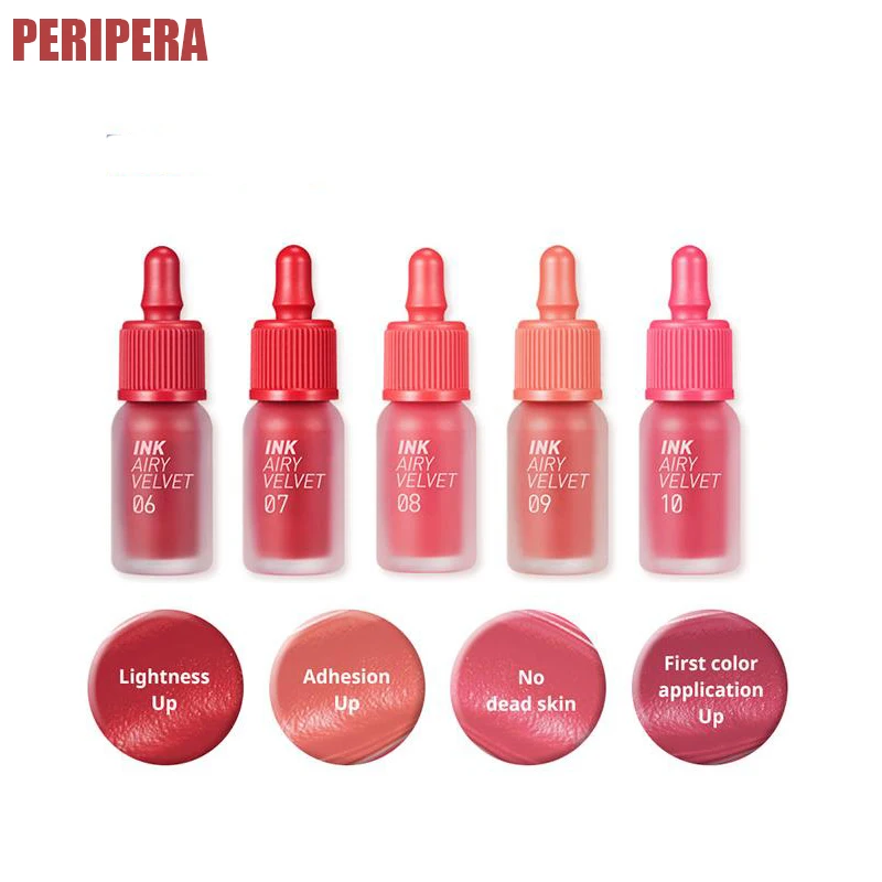 

PERIPERA Ink Airy Velvet 20 Colors Matte Lipstick Liquid Lip Gloss Tint Waterproof Long Lasting Nude Stick Korean Cosmetics