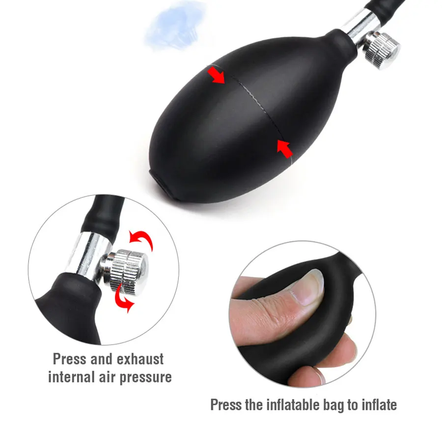 Inflatable Double Ball Anal Plug Dual Purpose Delay Lock Sperm Ring Anus Dilator Sex Toy For Men Bead Butt Stimulation | Красота и