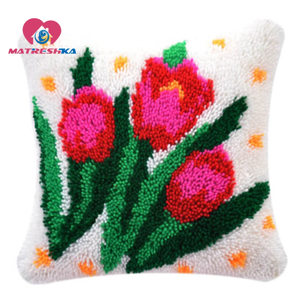 Цветы Сделай Сам Вышивка крестиком подушка с защелкой крючок коврик Хобби