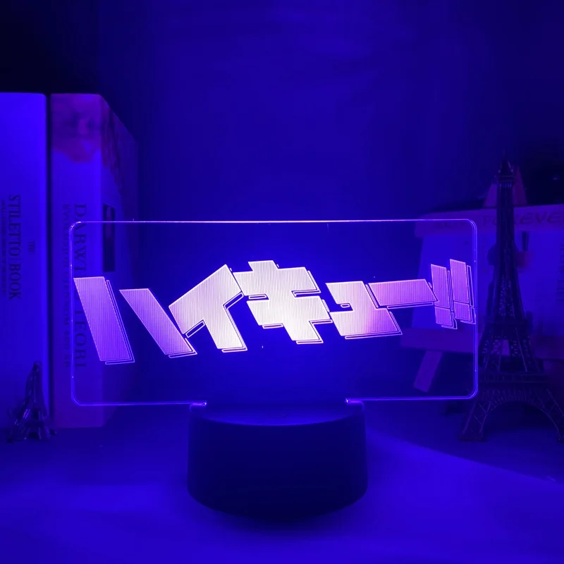 

Anime Decor Night Light Haikyuu Logo Kids Bedroom Decoration Lights Kids Children Birthday Gift 3D Anime LED Lights