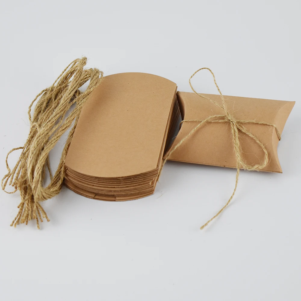 10 шт. крафт Бумага Подушка Форма конфетная коробка Подарочная для свадебных