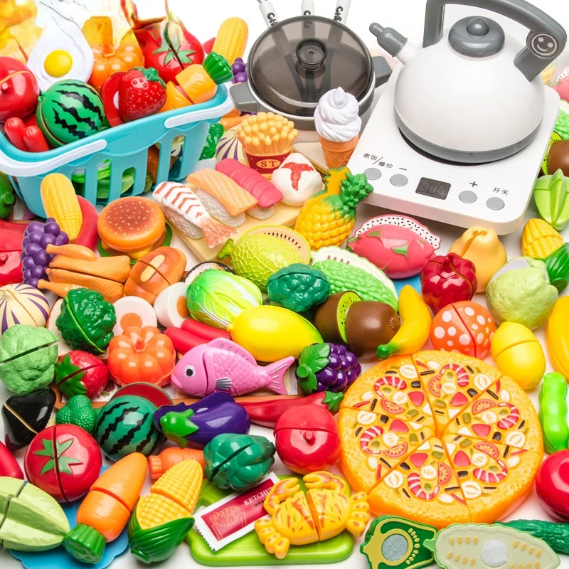 

Детский игровой домик, кухонная игрушка, корзина для девочек, овощи, фрукты для младенцев, комбинированный набор для приготовления еды