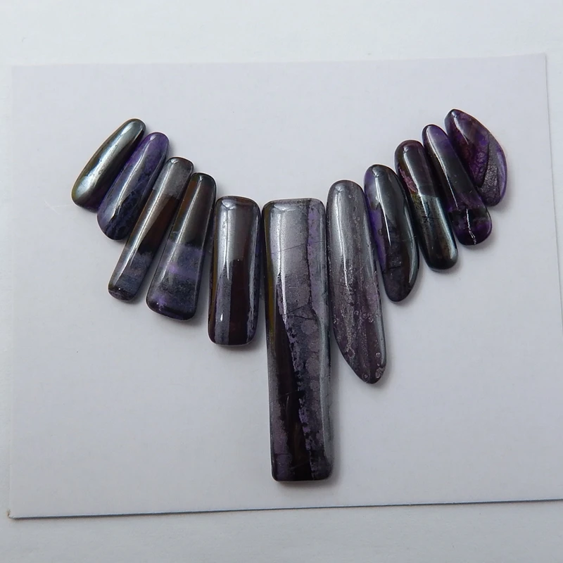 11 шт. натуральный камень Sugilite драгоценный камень Мода Кабошон Установка 32x7x4 мм 12x3x3 мм 7 г