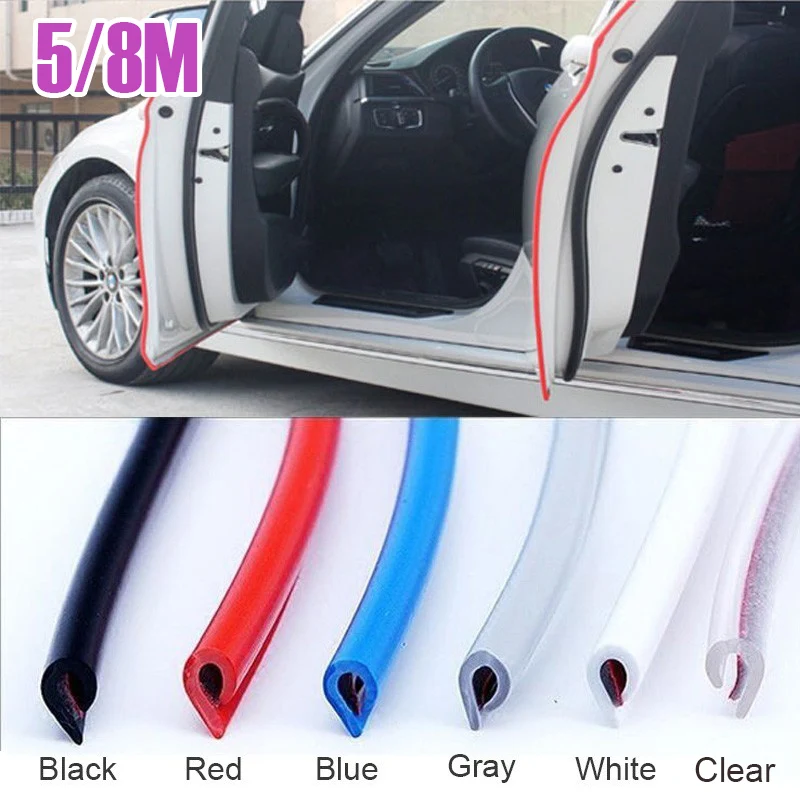 

5/8M Car Door Edge Rubber Protective Strips Side Doors Moulding Strip Car Scratch Protector Auto Sealing Anti-rub Car-styling