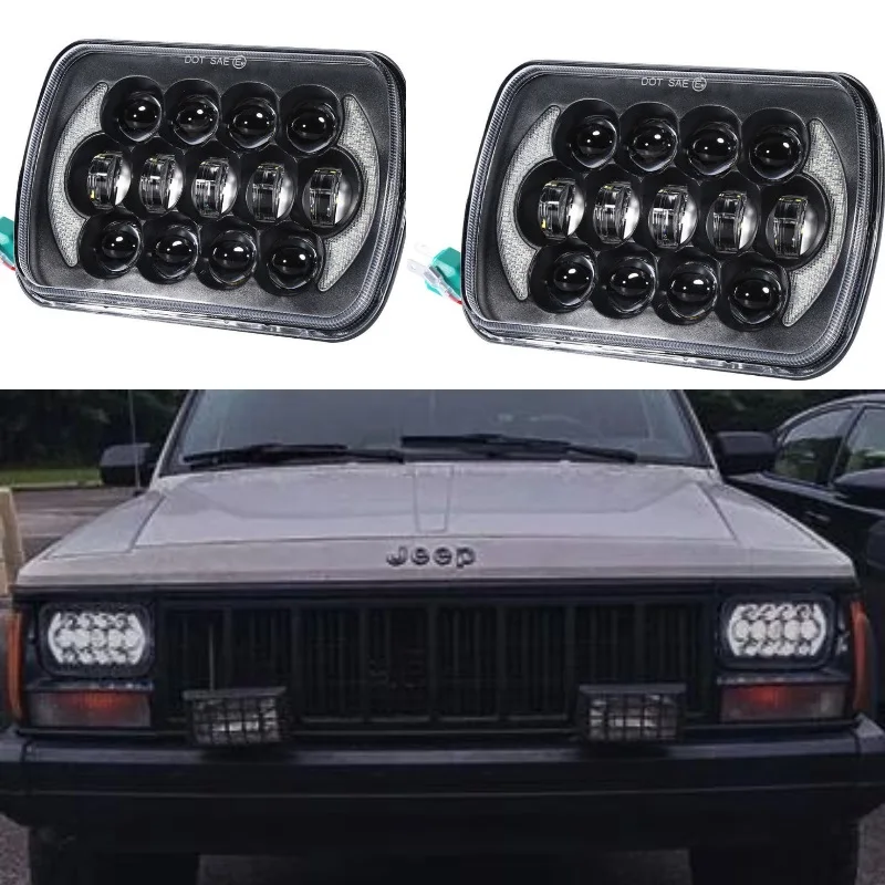 DOT утвержден 5x7 7x6 дюймов прямоугольный светодиодный фары для Jeep Cherokee XJ грузовых