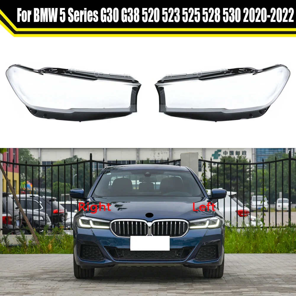 Car Front Glass Lens Caps Headlight Cover Auto Light Lampshade Shell For BMW 5 Series G30 G38 520 523 525 528 530 2020 2021 2022 Car Front Glass Lens Caps Headlight Cover Auto Light Lampshade Shell For BMW 5 Series G30 G38 520 523 525 528 530 2020 2021 2022