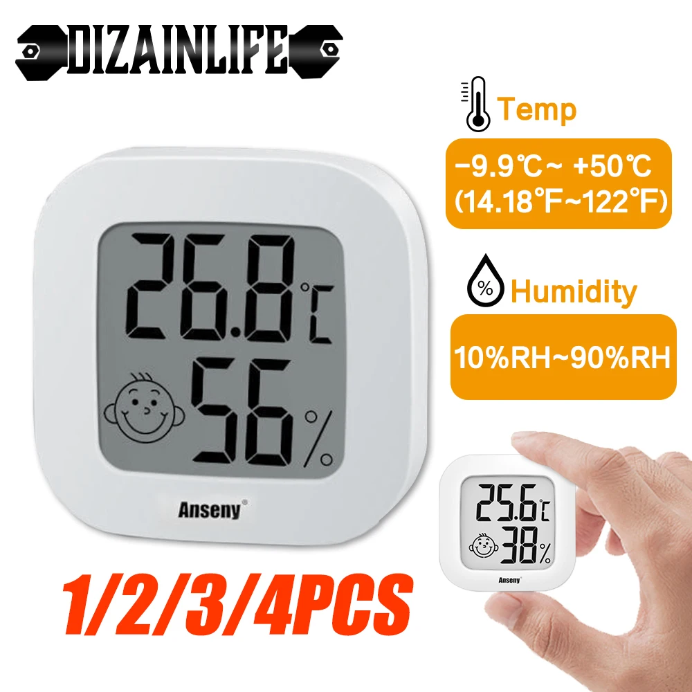 Цифровой мини Термометр Гигрометр с ЖК дисплеем внутренний и наружный датчик