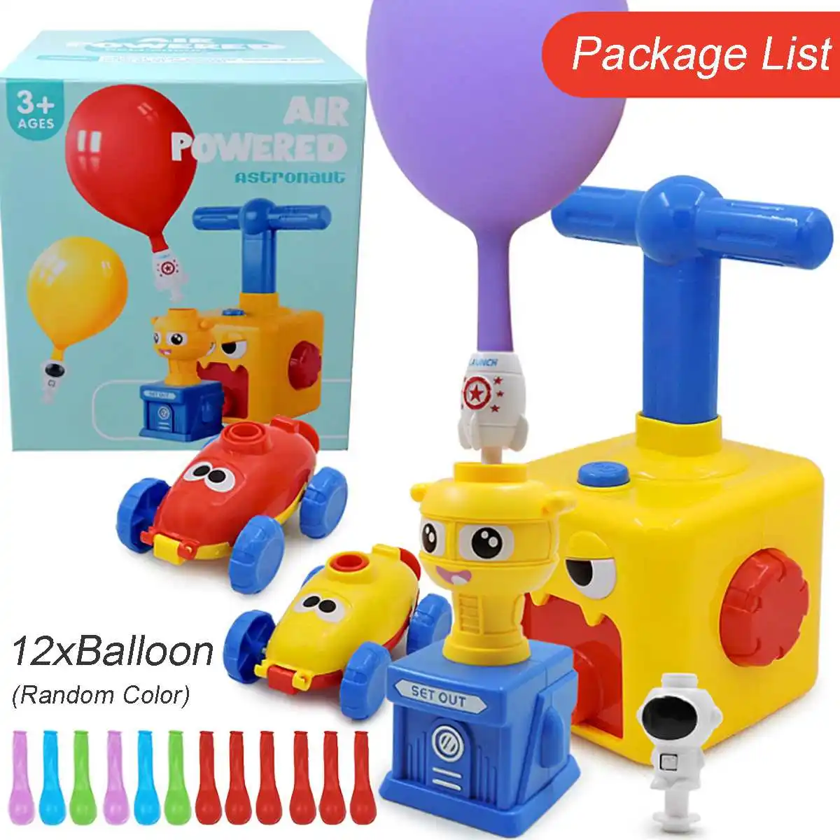 

NEW Power Balloon Launch Tower Toy Puzzle Fun Education Inertia Powered Car Science Experimen Toy for Children Christmas Gift