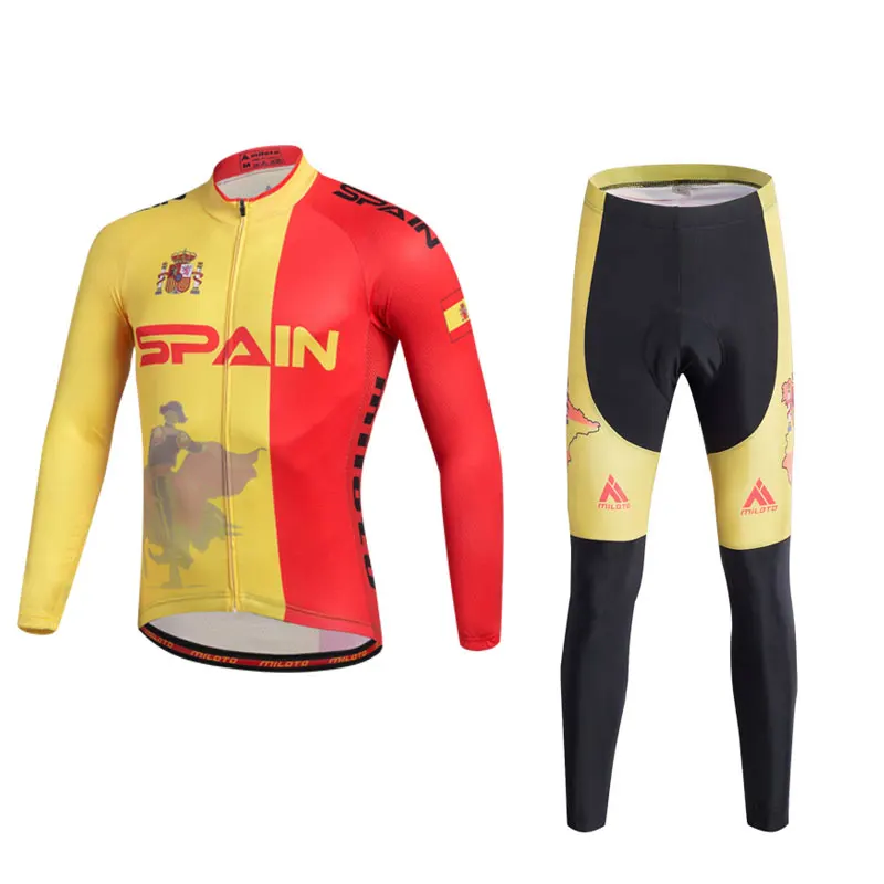 MILOTO 2019 ropa ciclismo hombre зимние теплые флисовые велосипедные комплекты длинные брюки