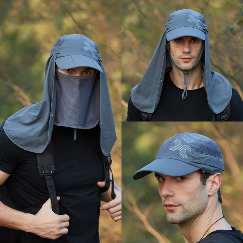 

Складная быстросохнущая шапка для женщин и мужчин, летняя бейсболка для защиты от ультрафиолета, Мужская Солнцезащитная шапка с откидной к...