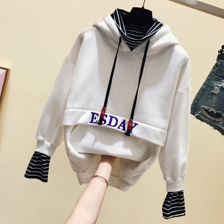 Женский флисовый пуловер из двух частей с буквенным принтом NS9084 Осень-зима 2019 |