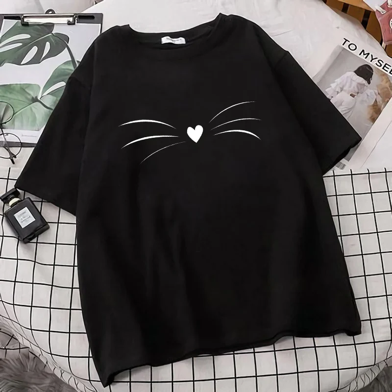 

Cute Pattern Print Woman Oversize T-shirt Loose Cotton Short Sleeve Top Tee Fashion Brand 2021 New Crewneck Creativity Camisetas