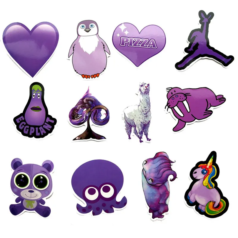 Наклейки для скейтборда компьютера водостойкие фиолетовые радужные 60