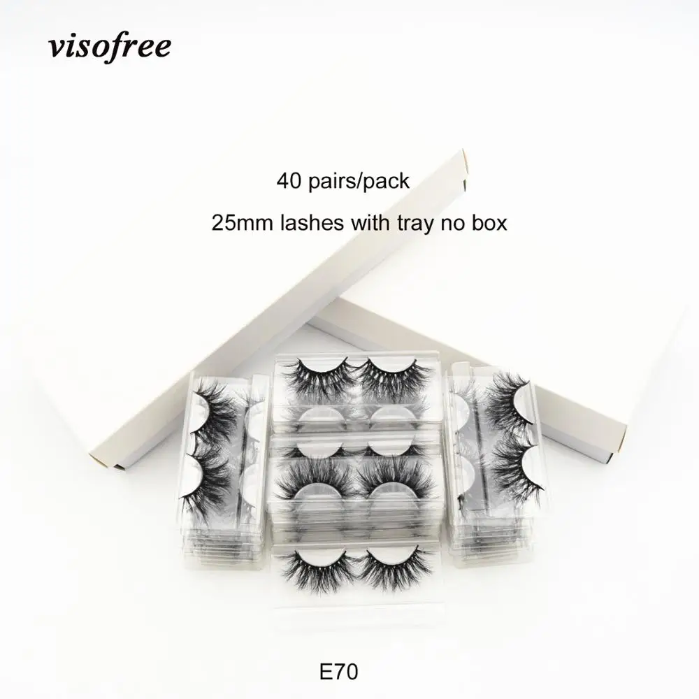 

Visofree 40 Pairs/pack 25mm Lashes 3D Mink Lashes Makeup Thick Long Lashes Wholesale Fake Eyelashes Dramatic Eyelashes Reusable