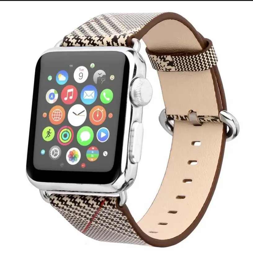 Стильный женский ремешок для iWatch SE кожаный браслет серии 3/2 42 38 мм для Apple Watch Series 7 6 5 4 ремешок 40 44 41 45 on.