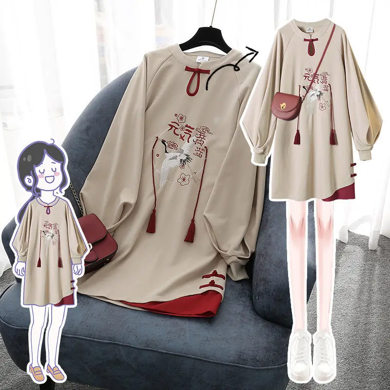 

Традиционное платье Чонсам в китайском стиле, осенне-зимняя одежда нового размера плюс, женское бархатное плотное платье-свитшот