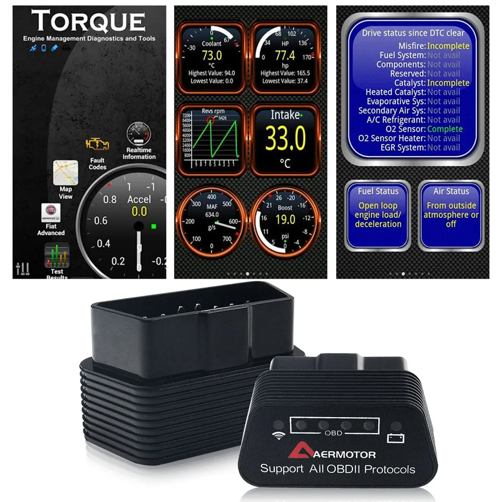 Диагностический сканер ELM327 OBD2 II Wi-Fi Bluetooth адаптер для Chevrolet Citroen Peugeot Dodge Jeep Chrysler |
