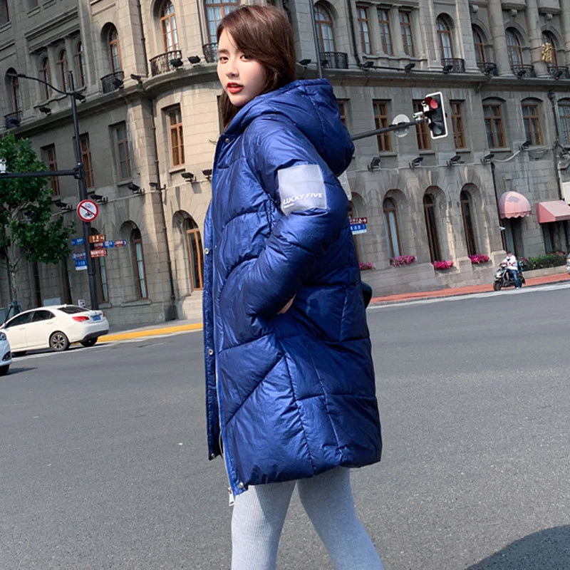 Женская длинная куртка с хлопковой подкладкой зимние парки капюшоном для женщин