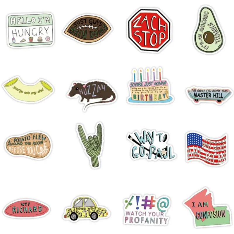 

10/30/50 PCS Vines Small Fresh Cartoon Graffiti Laptop Luggage Skateboard Guitar Waterproof Stickers Wholesale