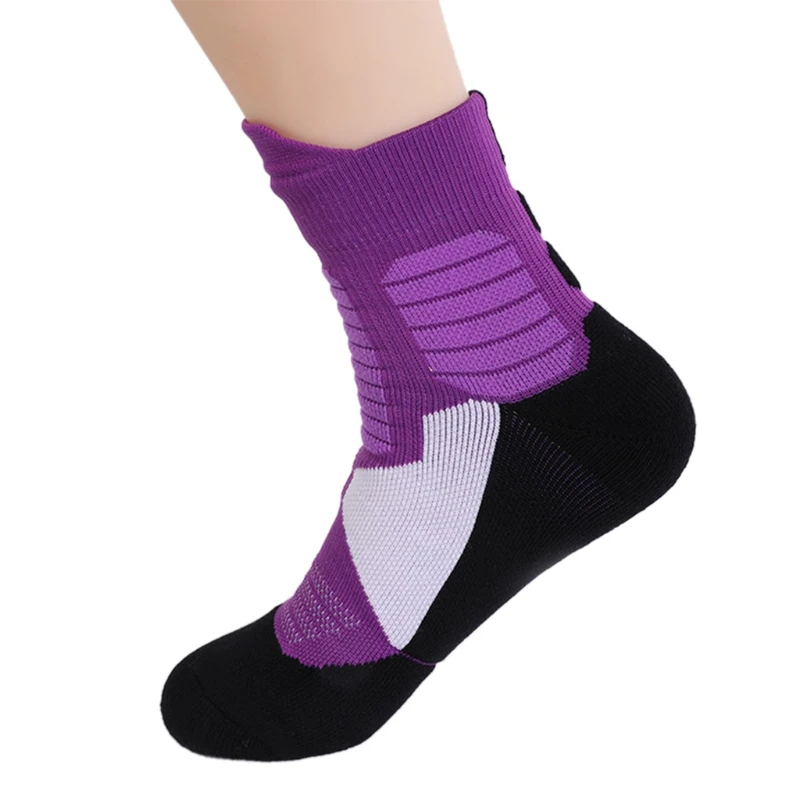 

Men Women Athletic Outdoor Sports Crew Socks Thickened Basketball Soccer Hiking Ski Non-Slip Seamless Mid Tube Hosiery