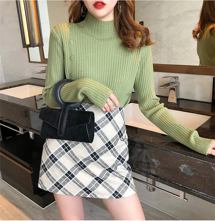 

Sweater Women Office Vintage Pullover Sweater Women V Neck Sweater Female white