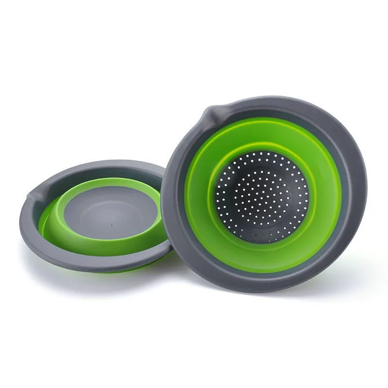 

Foldable Silicone Colander Fruit Vegetable Washing Basket Strainer Strainer Collapsible Drainer With Handle Kitchen Tools