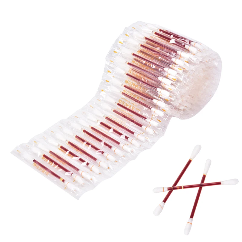 

Disposable Medical Iodine Cotton Stick Swab Home Disinfection Emergency Double Head Wood Buds Tips Nose Ears Cleaning