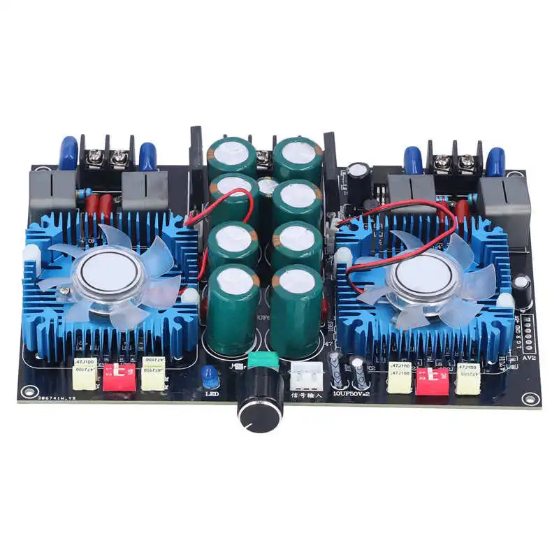 Двухъядерная плата цифрового усилителя мощности TDA8954TH, 460 Вт * 2, высокомощный с модулем усиления охлаждающего вентилятора, 24 В ± 24 В переменного тока