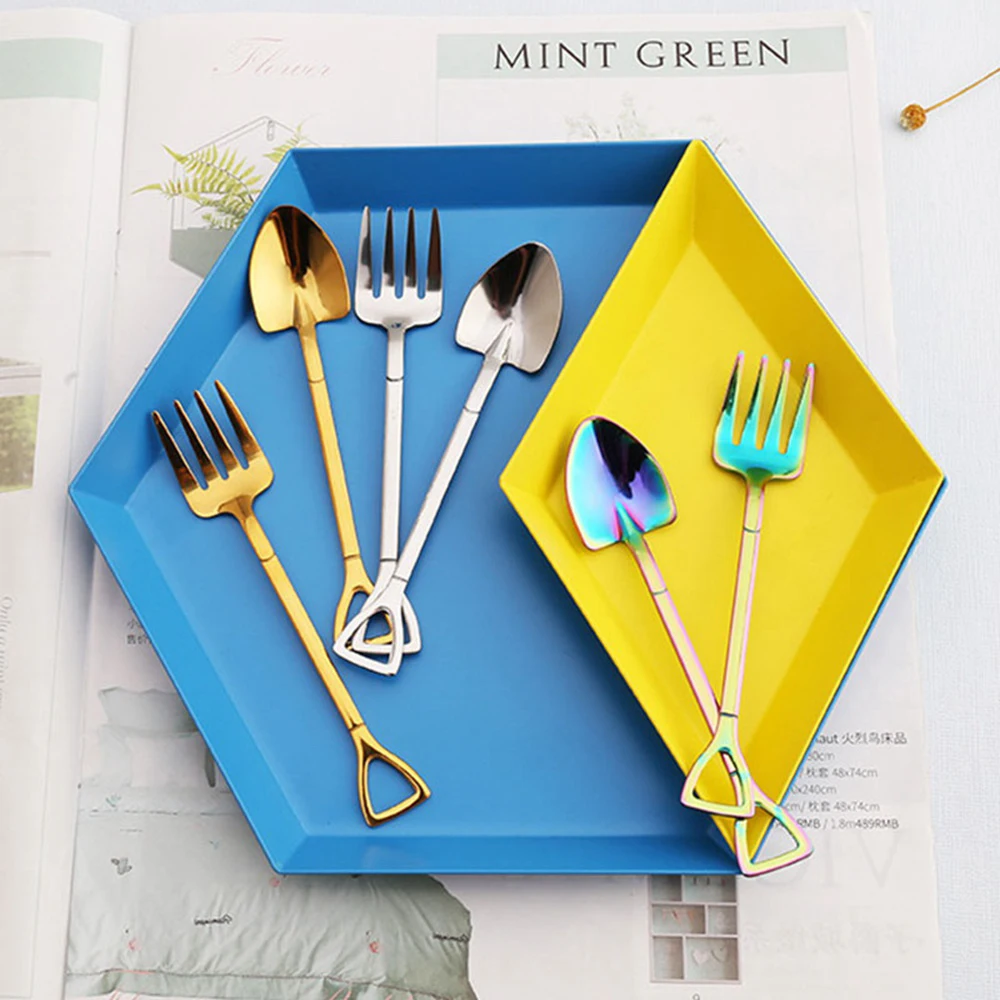 Десертная лопатка из нержавеющей стали для кухни ложка и вилка пикника