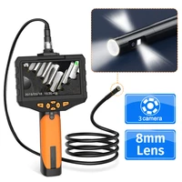 single dual lens inspection camera with 4 5 inch screen endoscope camera 6 led ip67 waterproof snake camera carrying case