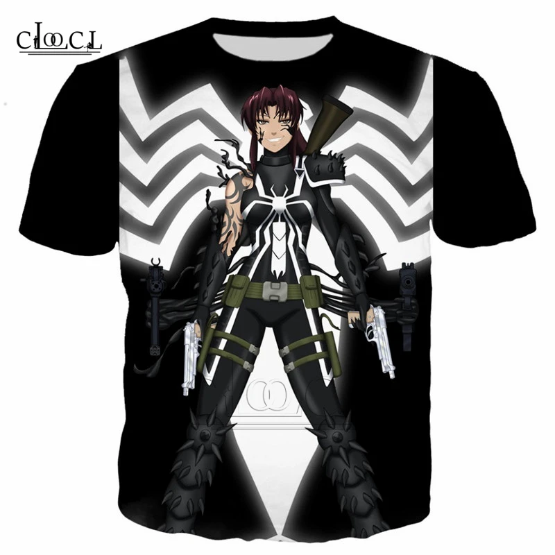 Camisas de Anime Black Lagoon para hombre, camisa divertida con estampado 3D, a la moda, fresca, de verano, unisex, T228