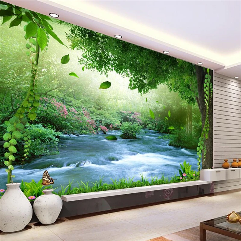 

beibehang Custom Photo Mural Wallpaper Natural forest Scenery Large Wall Painting wallpapers for Living Room Bedroom Background