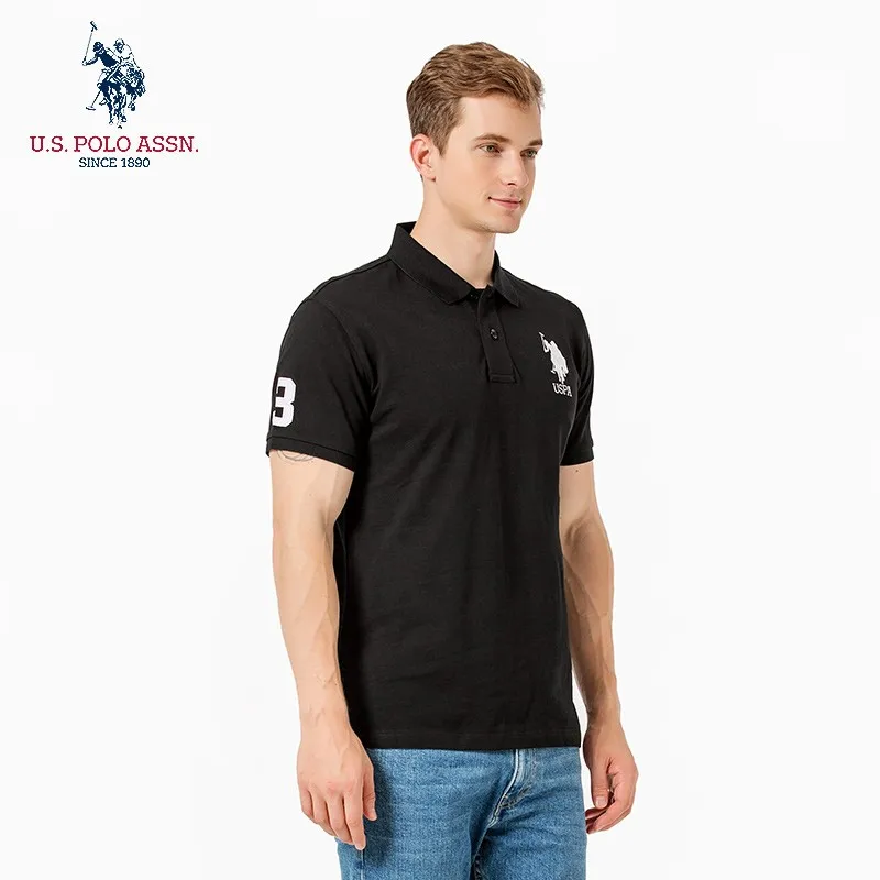 Мужская летняя рубашка-поло из 100% хлопка с вышивкой и коротким рукавом | одежда