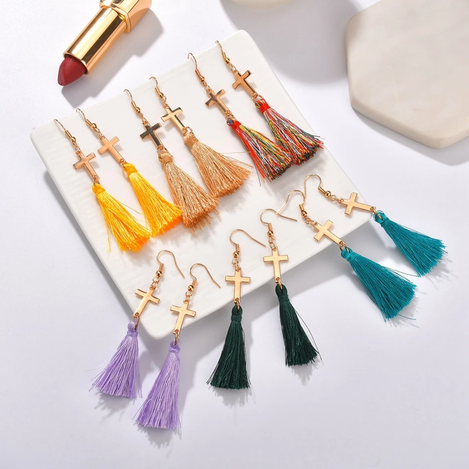 Новые богемные массивные Серьги-кисточки золотого цвета в форме сердца висячие