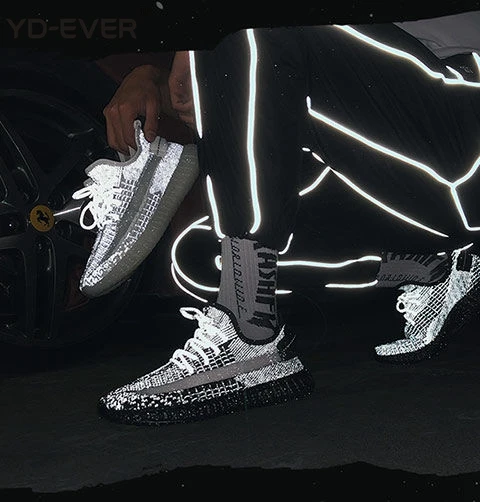 YD-EVER летние сетчатые светильник спортивная обувь блестящие Мужская дышащая