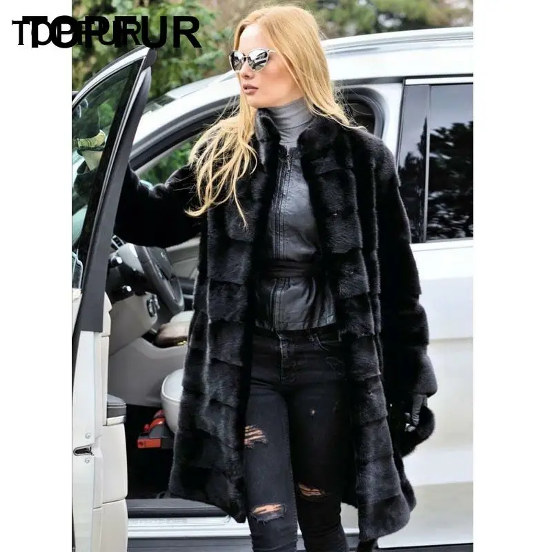 Женская шуба из натурального меха норки длинная на рост 100 см | одежда