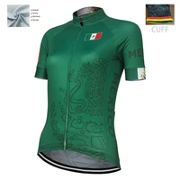 ladies mexico global factory team road outdoor race cycling jersey breathable polyester customizable green