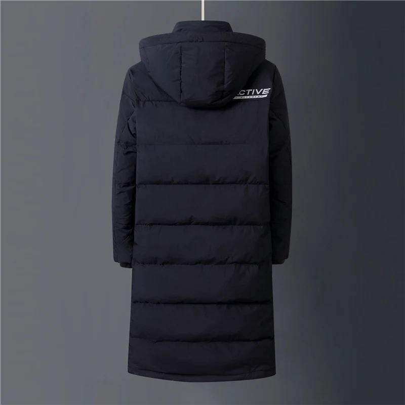 Men Long Thicken Warm Down Coat Black Parkas 2022 Winter 90% White Duck Down Jacket Men Hooded Fashion High Quality Winter Coat