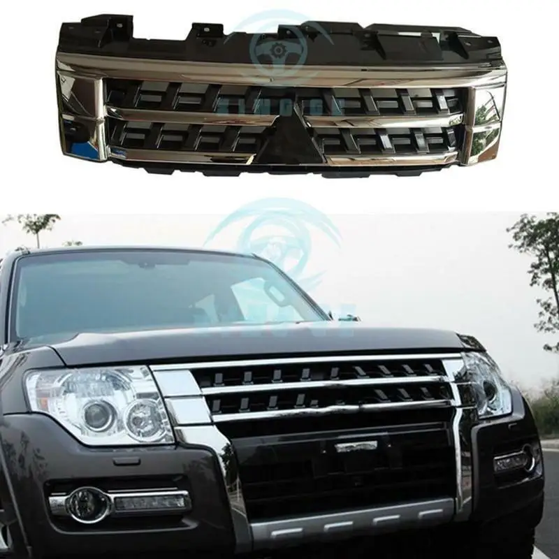 Хромированная решетка для переднего бампера Mitsubishi Pajero Montero IV 4 2015 2016