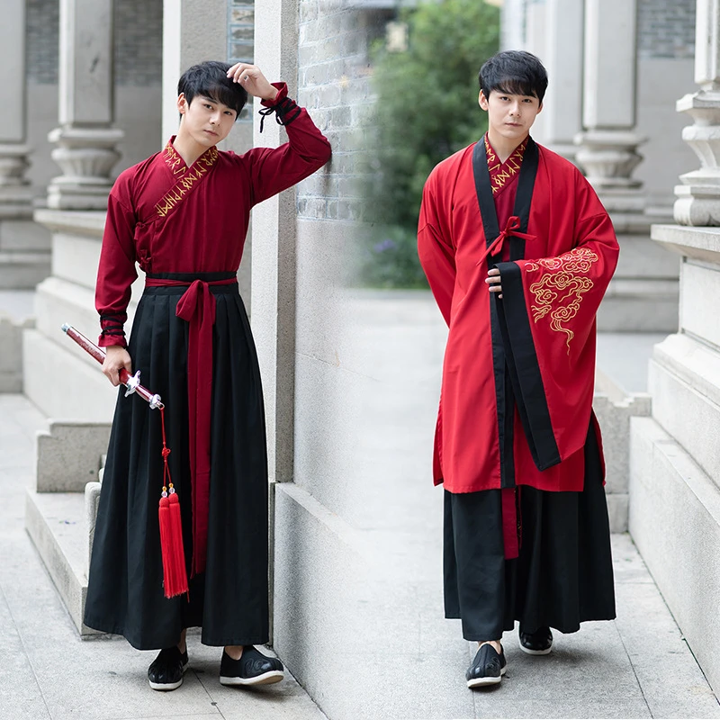Китайские пары Hanfu старинный винтажный халат роскошный вечерний костюм женский и