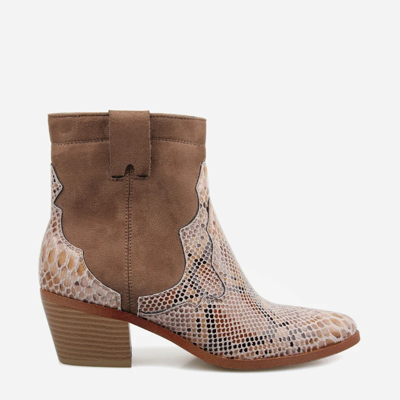 Женские ковбойские ботильоны Perixir с острым носком на квадратном каблуке весна 2020