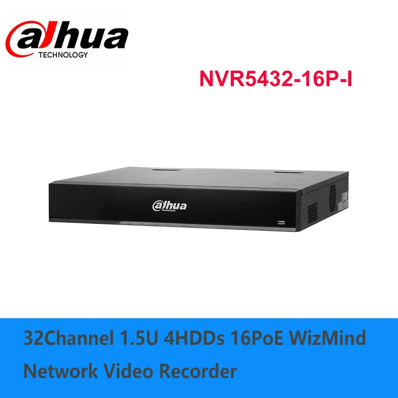 

Сетевой видеорегистратор Dahua оригинальный 32 канала 1.5U 4 жестких дисков 16PoE WizMind Сетевой Видео Регистраторы NVR5432-16P-I