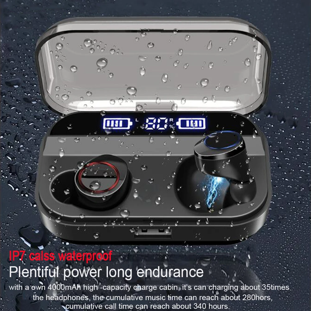 Беспроводные TWS наушники Bluetooth 5 0 гарнитура с дисплеем питания сенсорным