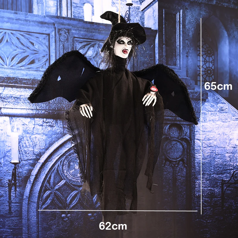 04203 witch Праздничные подарочные игрушки, Висячие ведьмы, Висячие привидения, светящиеся куклы на Хэллоуин, ужасный скелет, монстр, Висячие реквизиты, кулон - Цвет: 04203 witch