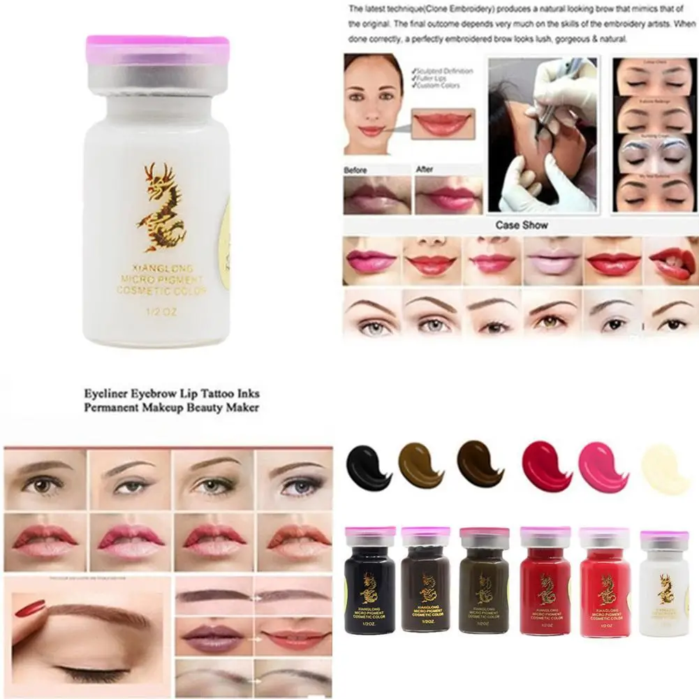 Semi Permanent Makeup Eyebrow Ink Lips Eye Line Tattoo Color Micro Blade Pigment Tatto Pigment Inks Set For Body Tattoo Art Kit